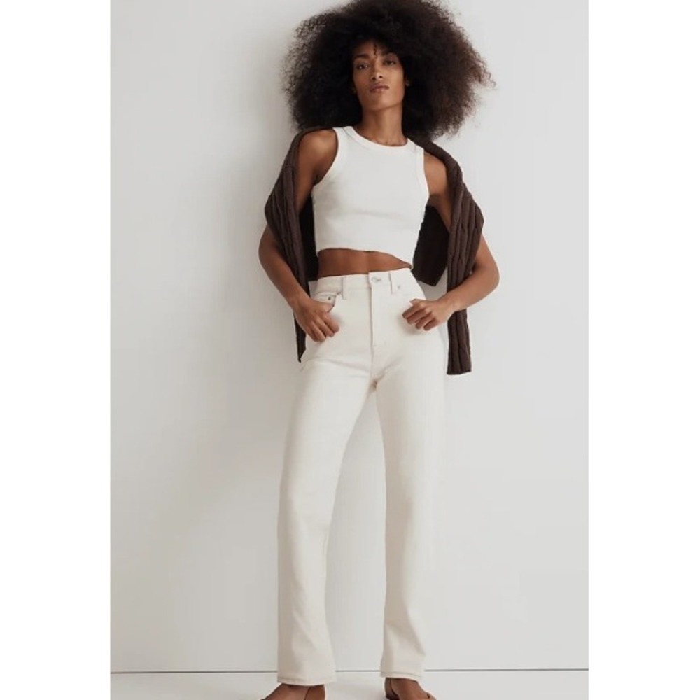Madewell '90s Straight Leg‎ Jeans Womens Size 33T Off White Denim Pants